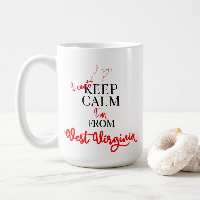 I can't Keep Calm I'm from West Virginia Coffee Mug (With Donut)