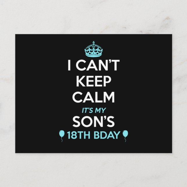 I Cant Keep Calm Its My 18Th Birthday  Postcard (Front)
