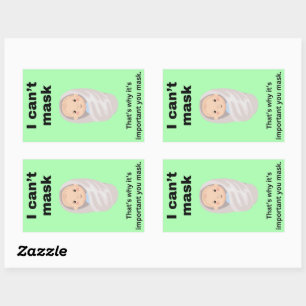 I Can't Mask 4 paper stickers