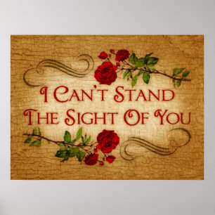 I Can't Stand The Sight Of You Poster