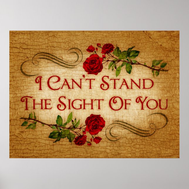 I Can't Stand The Sight Of You Poster (Front)