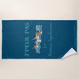 i can't swim synchronized beach towel