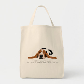 I can't talk Basset hound Tote Bag