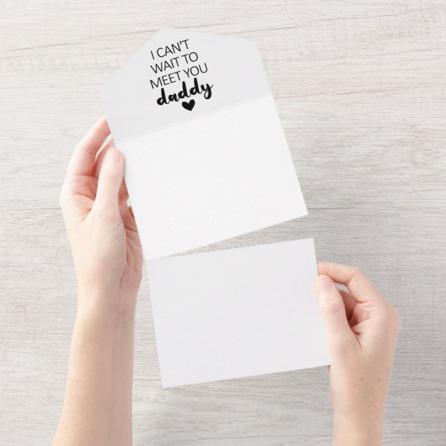 I Can't Wait To Meet You Daddy Pregnancy Announcem All In One Invitation (Tearaway)