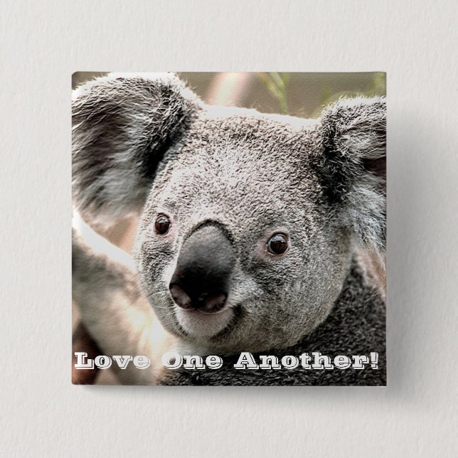 I Care_ 2 Inch Square Button (Front)