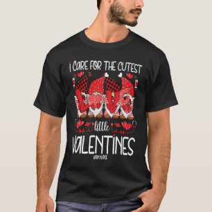 I Care For The Cutest Little Valentines Gnomes RN  T-Shirt