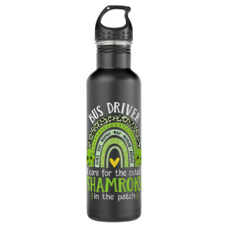 I Care For The Cutest Shamrocks Bus Driver St Patr 710 Ml Water Bottle