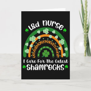 I Care For The Cutest Shamrocks Landd Nurse St Pat Card