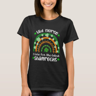 I Care For The Cutest Shamrocks Landd Nurse St Pat T-Shirt