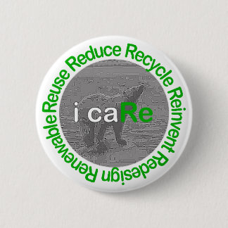 i caRe Polar Bear 2 Inch Round Button