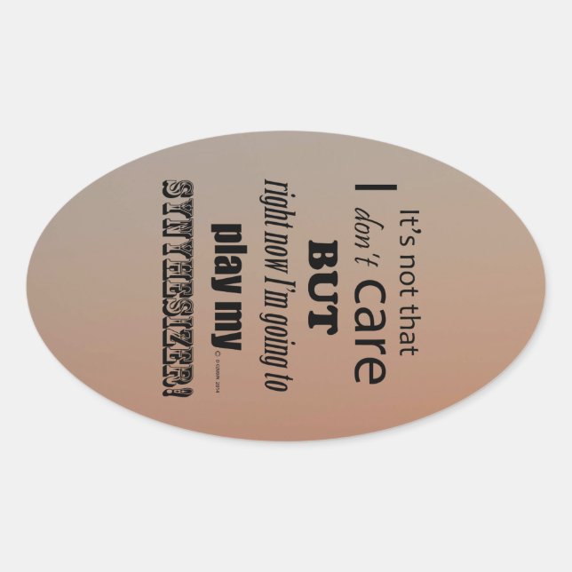 I Care Synthesizer Oval Sticker (Front)