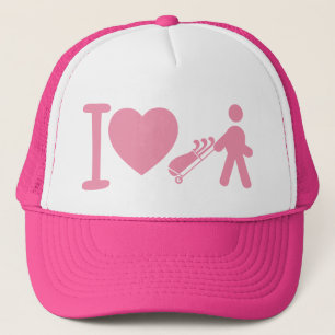 I casquette rose de la boule de femmes blanches