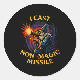 I Cast Non-magic Missile Funny Wizard Parody Meme Classic Round Sticker