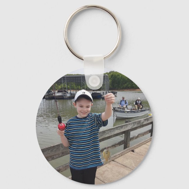 I Caught My First Fish with Grandpa Photo Keychain (Front)