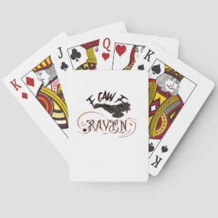 I Caw The Raven Gothic Raven Art Horror Design Ess Playing Cards