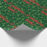 I Celebrate Both! Christmas AND Hanukkah Gift Wrap<br><div class="desc">I celebrate both Christmas and Hanukkah! This gift wrap is inclusive of both Christian and Jewish holidays.  It has a deep green background,  small Christmas wreaths and menorahs sprinkled all through it,  and text that reads I CELEBRATE BOTH! in red. 
 
 From Scarebaby Design,  backed by the Zazzle guarantee.</div>