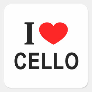 I ❤️ CELLO I LOVE CELLO I HEART CELLO SQUARE STICKER
