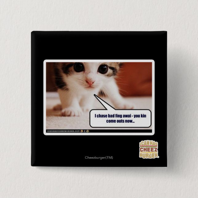 I chase bad fing awai 2 inch square button (Front)