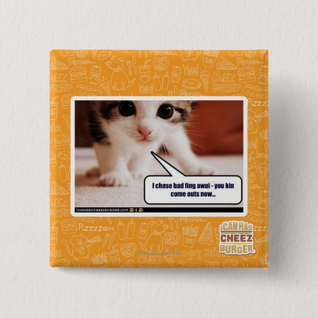 I chase bad fing awai 2 inch square button (Front)