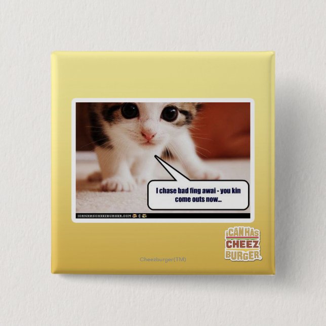 I chase bad fing awai 2 inch square button (Front)