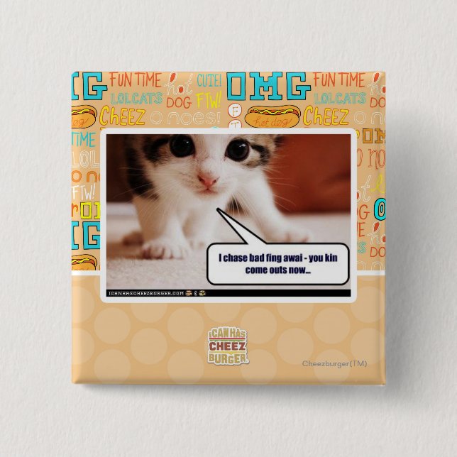 I chase bad fing awai 2 inch square button (Front)