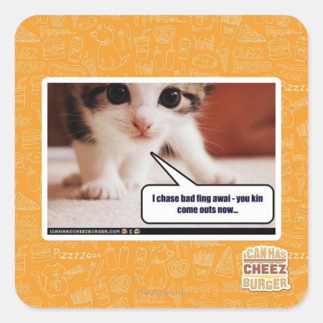 I chase bad fing awai square sticker (Front)