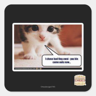 I chase bad fing awai square sticker