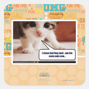 I chase bad fing awai square sticker