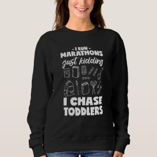 I Chase Toddlers Classic Triathlete Run A Maratho Sweatshirt
