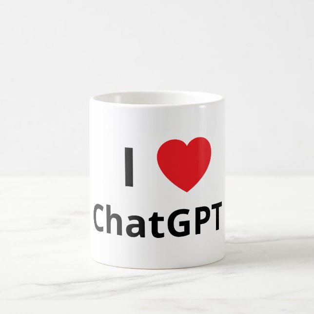 I ❤️ ChatGPT Coffee Mug (Center)