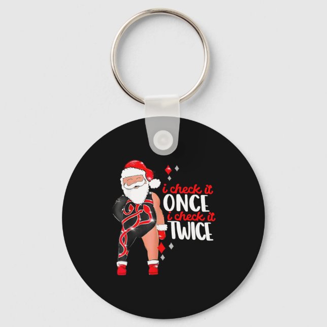 I Check It Once Then I Check It Twice Santa 1989 C Keychain (Front)