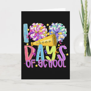 I Cheer 100 Days of School Colorful Cheerleading Card