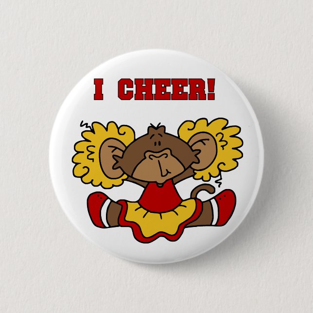 I Cheer Red and Gold T-shirts and Gifts 2 Inch Round Button (Front)