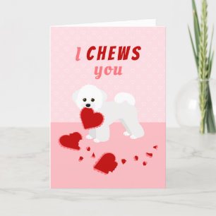 I Chews You Bichon Frise Valentine's Day Holiday Card