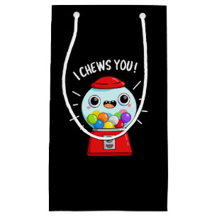 I Chews You Funny Gumball Machine Pun Dark BG Small Gift Bag