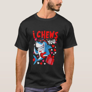 I Chews You Heart Shark Valentine's Day Shark Boy  T-Shirt