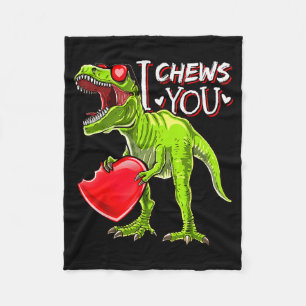 I Chews You Valentine T Rex Dinosaur Shirts Valent Fleece Blanket