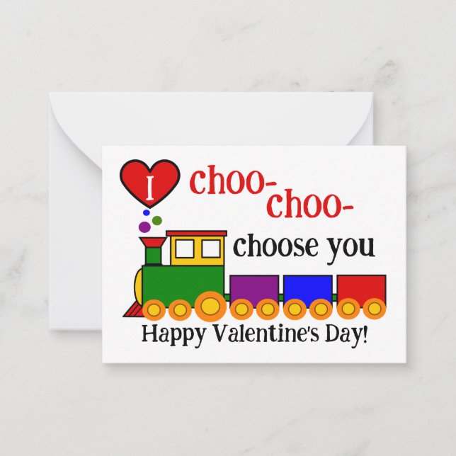 I Choo Choo Choose You Valentine's Day Kid's Class Card (Front)