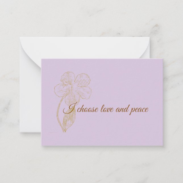 I Choose Love and Peace Positive Affirmation Card (Front)