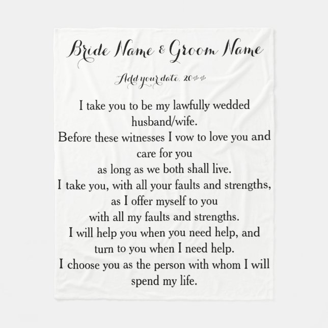 I Choose You. Fleece Blanket (Front)