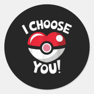 I Choose You Funny Valentines Day Love Heart Boys  Classic Round Sticker