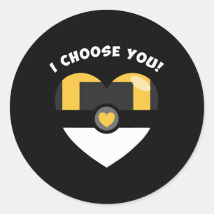 I Choose You Valentine's Video Game Parody Classic Round Sticker
