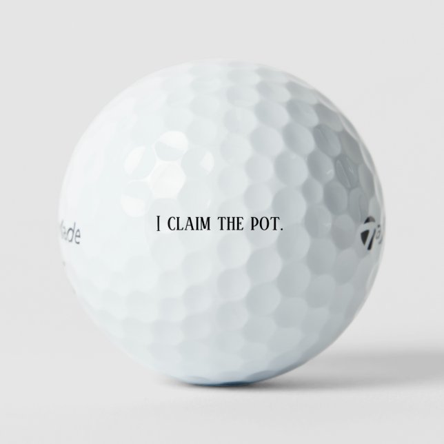 “I Claim the Pot” Skins Game Mindset Gift  Golf Balls (Front)