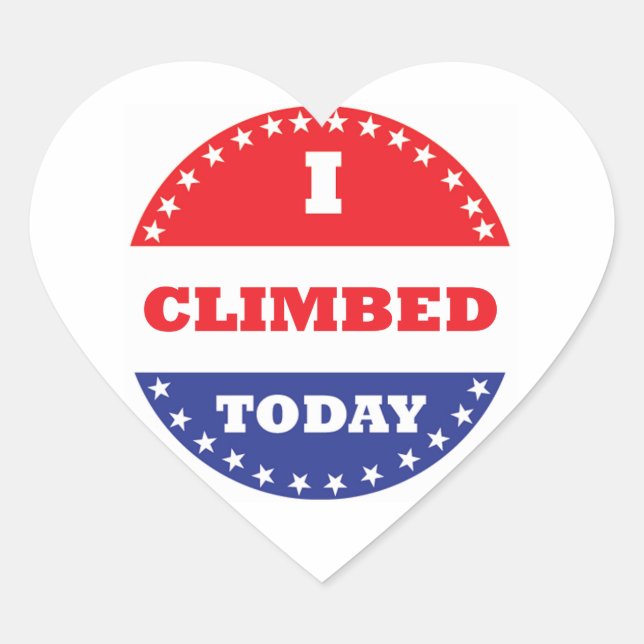 I Climbed Today Heart Sticker (Front)