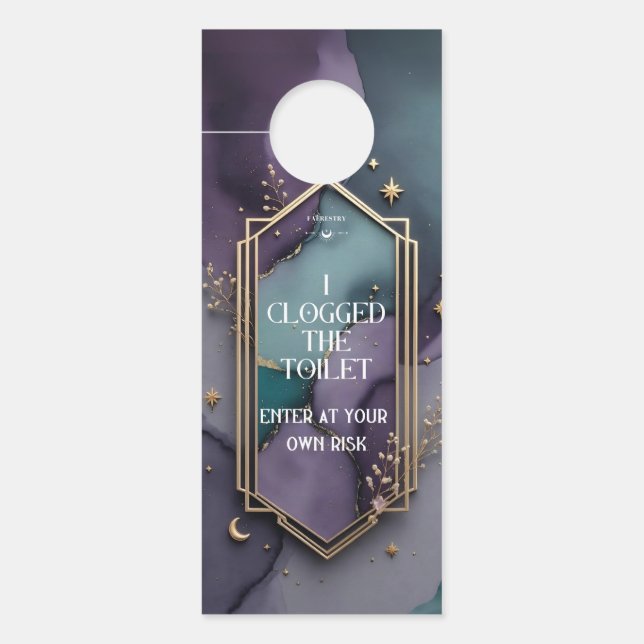 I Clogged the Toilet – Funny Bathroom Door Hanger (Front)