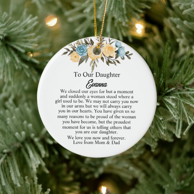 I Closed My Eyes Daughter Ornament, Sentimental  Ceramic Ornament (Tree)