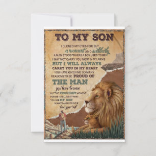 I Closed My Eyes For But A Moment - Dad To Son  Thank You Card