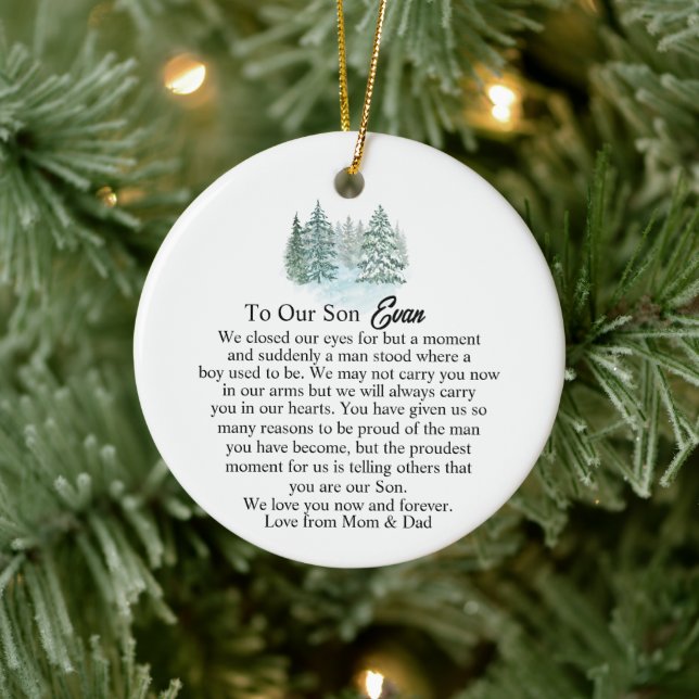 I Closed My Eyes Son, Sentimental Keepsake Gift  Ceramic Ornament (Tree)