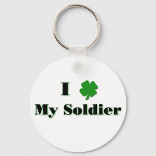 I (clover) My Soldier Keychain