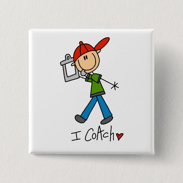 I Coach 2 Inch Square Button (Front)